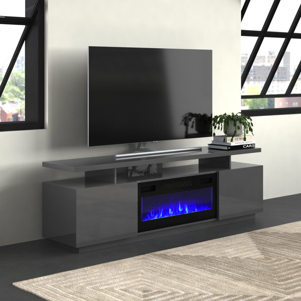 Orren Ellis Burkard TV Stand for TVs up to 78" with Fireplace Included